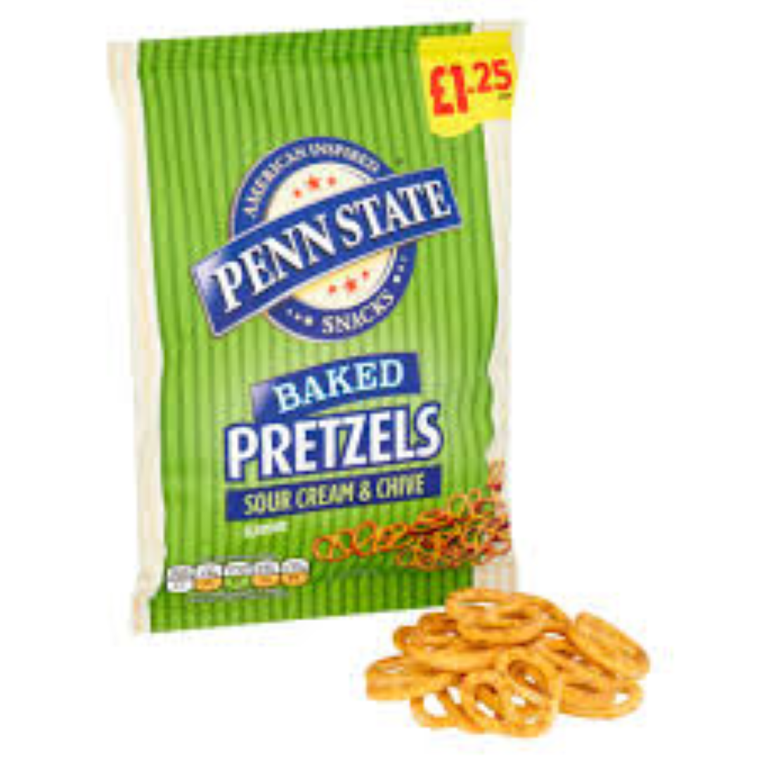 PENNSTATE PRETZELS SOUR&CREAM&CHIVE 120G
